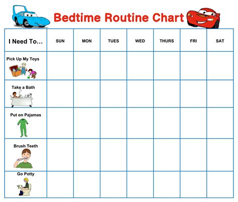 Free Printable Toddler Bedtime Routine Chart